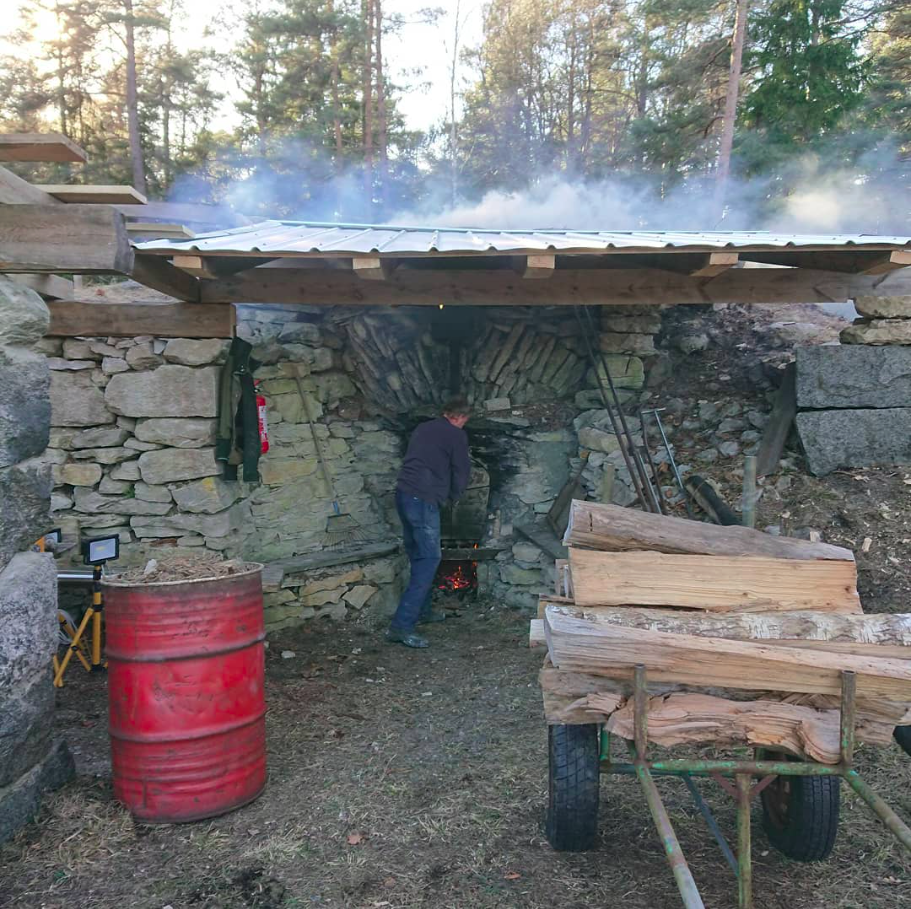 Arbete vid kalkugn i Buttle